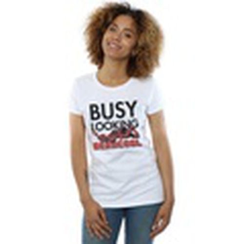 Camiseta manga larga Busy Looking Deadcool para mujer - Marvel - Modalova