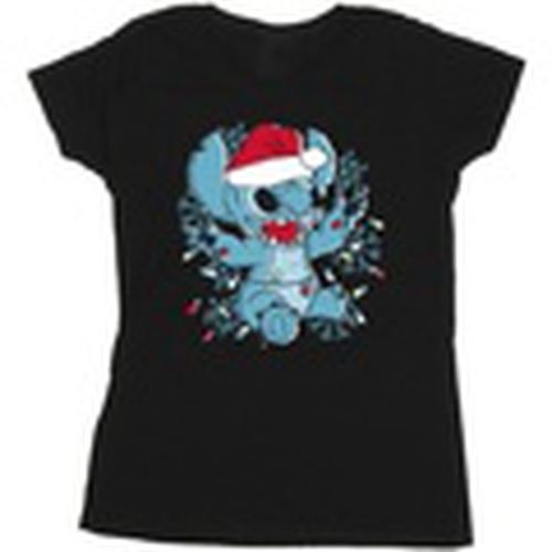 Camiseta manga larga Lilo And Stitch Christmas Lights Sketch para mujer - Disney - Modalova