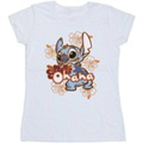 Camiseta manga larga Lilo And Stitch Ohana Orange Hibiscus para mujer - Disney - Modalova