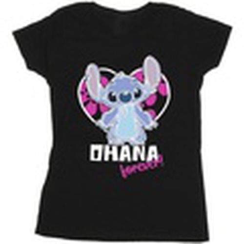 Camiseta manga larga Lilo And Stitch Ohana Forever Heart para mujer - Disney - Modalova