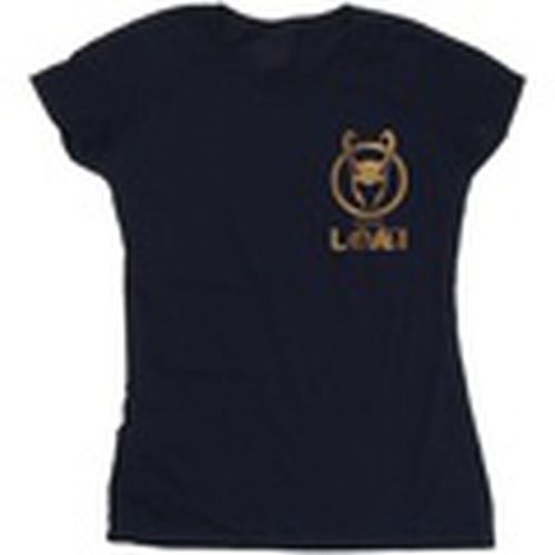 Camiseta manga larga Loki Horn Logo Faux Pocket para mujer - Marvel - Modalova