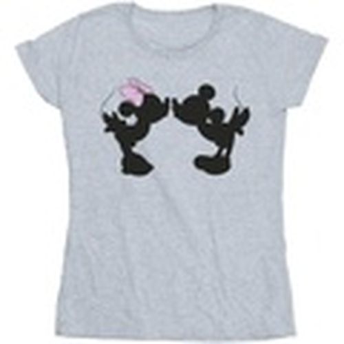 Camiseta manga larga Mickey Minnie Kiss Silhouette para mujer - Disney - Modalova