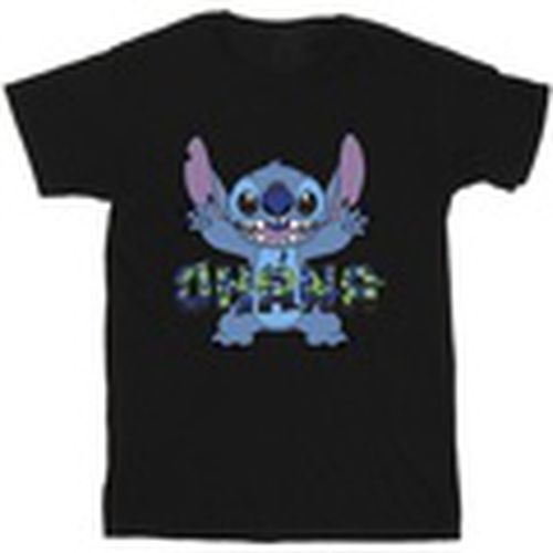 Camiseta manga larga Lilo And Stitch Ohana Blue Glitch para hombre - Disney - Modalova