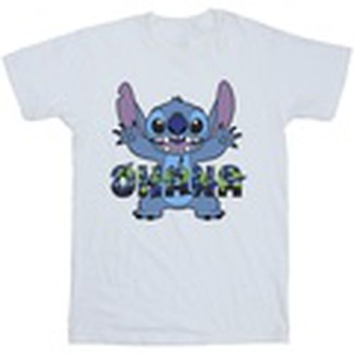Camiseta manga larga Lilo And Stitch Ohana Blue Glitch para hombre - Disney - Modalova