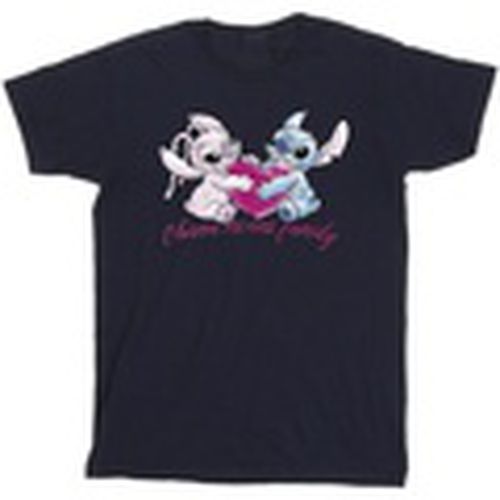 Camiseta manga larga Lilo And Stitch Ohana Heart With Angel para hombre - Disney - Modalova