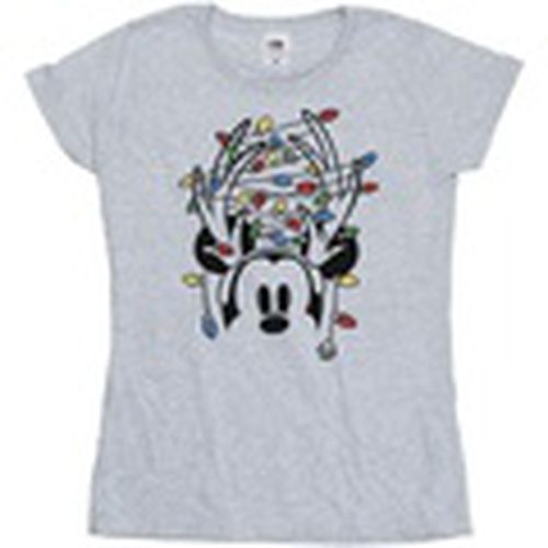 Camiseta manga larga Mickey Mouse Christmas Head Lights para mujer - Disney - Modalova