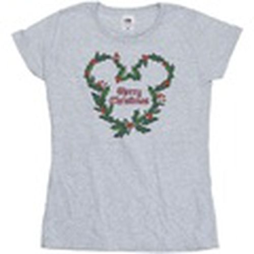 Camiseta manga larga Mickey Mouse Merry Christmas Holly para mujer - Disney - Modalova