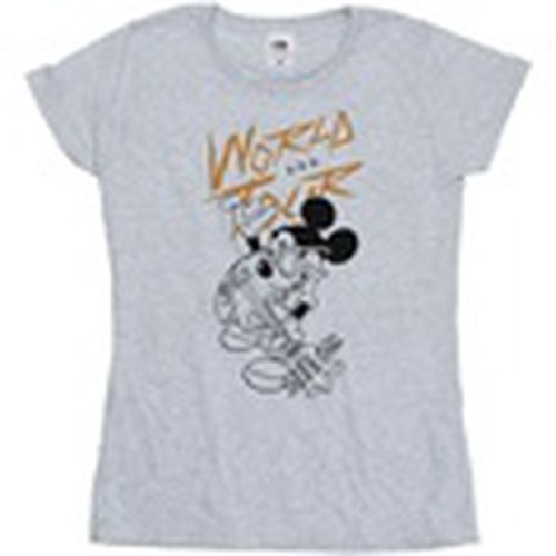 Camiseta manga larga Mickey Mouse World Tour Line para mujer - Disney - Modalova
