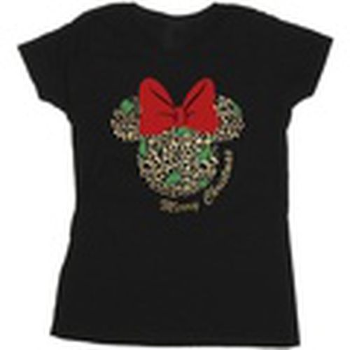 Camiseta manga larga Minnie Mouse Leopard Christmas para mujer - Disney - Modalova