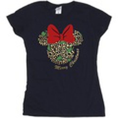 Camiseta manga larga Minnie Mouse Leopard Christmas para mujer - Disney - Modalova