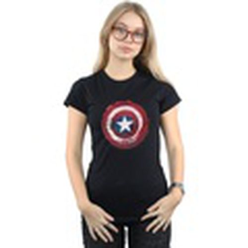 Camiseta manga larga Captain America Splatter Shield para mujer - Marvel - Modalova