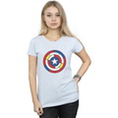 Camiseta manga larga Captain America Stained Glass Shield para mujer - Marvel - Modalova