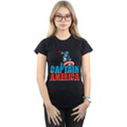 Camiseta manga larga Captain America Pixelated para mujer - Marvel - Modalova