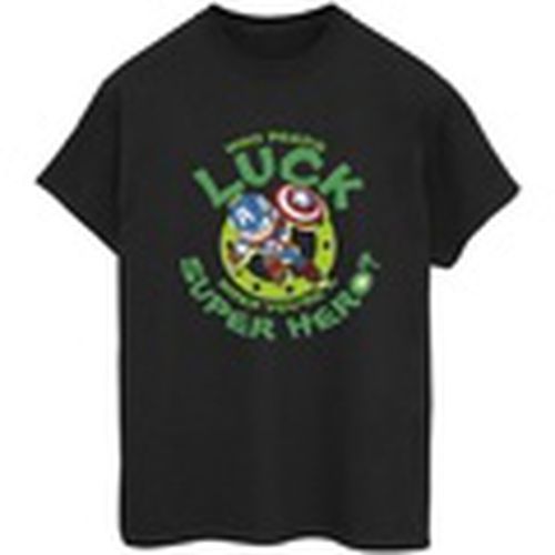 Camiseta manga larga St Patrick's Day Captain America Luck para mujer - Marvel - Modalova