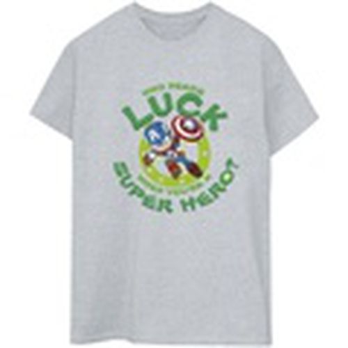 Camiseta manga larga St Patrick's Day Captain America Luck para mujer - Marvel - Modalova