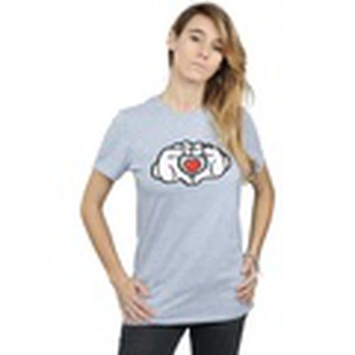 Camiseta manga larga Mickey Mouse Heart Hands para mujer - Disney - Modalova