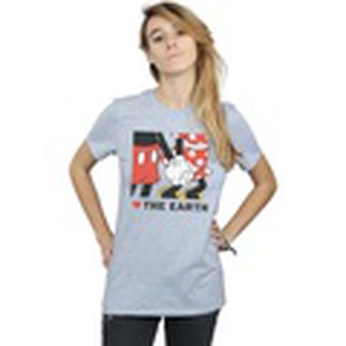Camiseta manga larga Mickey Mouse Heart The Earth para mujer - Disney - Modalova