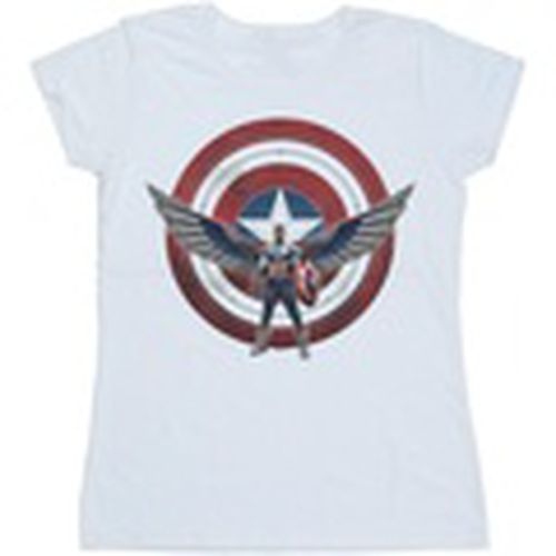 Camiseta manga larga Falcon And The Winter Soldier Captain America Shield Pose para mujer - Marvel - Modalova