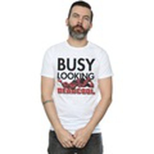 Camiseta manga larga Busy Looking Deadcool para hombre - Marvel - Modalova