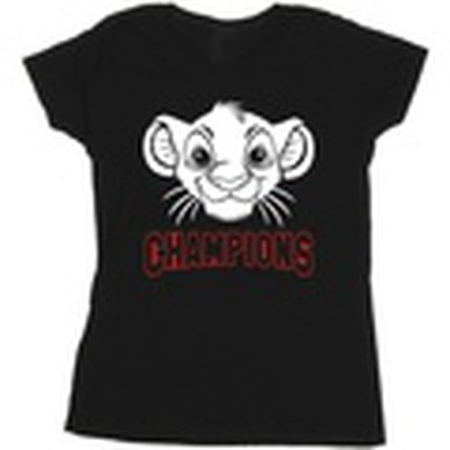 Camiseta manga larga The Lion King Simba Face Champion para mujer - Disney - Modalova