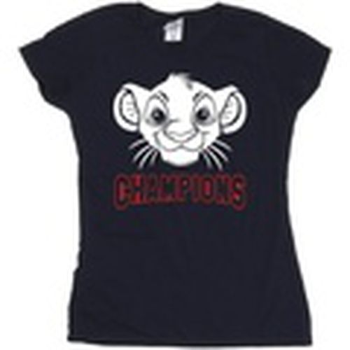 Camiseta manga larga The Lion King Simba Face Champion para mujer - Disney - Modalova