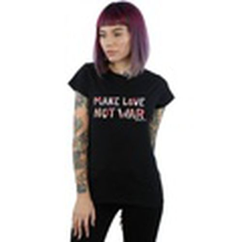 Camiseta manga larga Make Love Not War Floral para mujer - Woodstock - Modalova