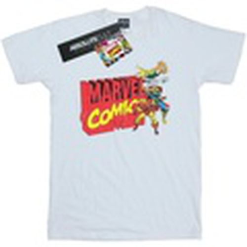 Camiseta manga larga Vintage Logo Blast para hombre - Marvel - Modalova