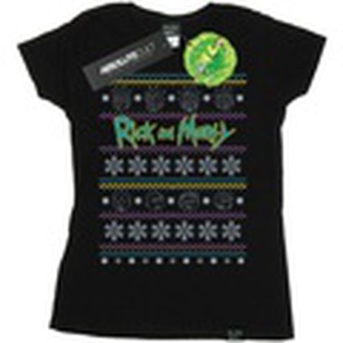 Camiseta manga larga Christmas Faces para mujer - Rick And Morty - Modalova