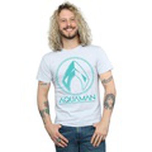 Camiseta manga larga Aquaman Aqua Logo para hombre - Dc Comics - Modalova