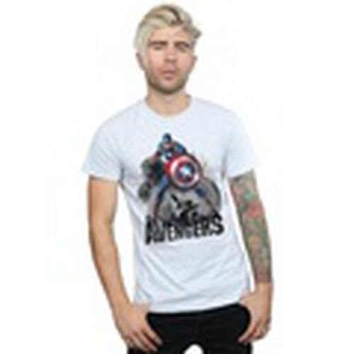 Camiseta manga larga Captain America Action Pose para hombre - Marvel - Modalova