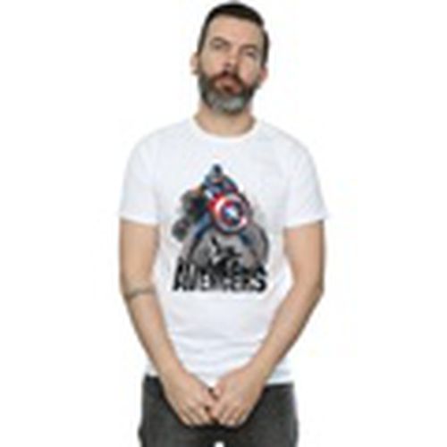 Camiseta manga larga Captain America Action Pose para hombre - Marvel - Modalova