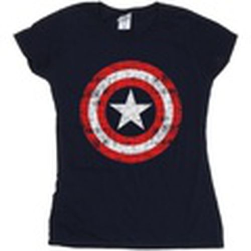 Camiseta manga larga Avengers Captain America Scratched Shield para mujer - Marvel - Modalova