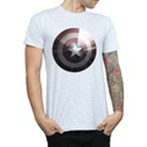Camiseta manga larga Captain America Shield Shiny para hombre - Marvel - Modalova