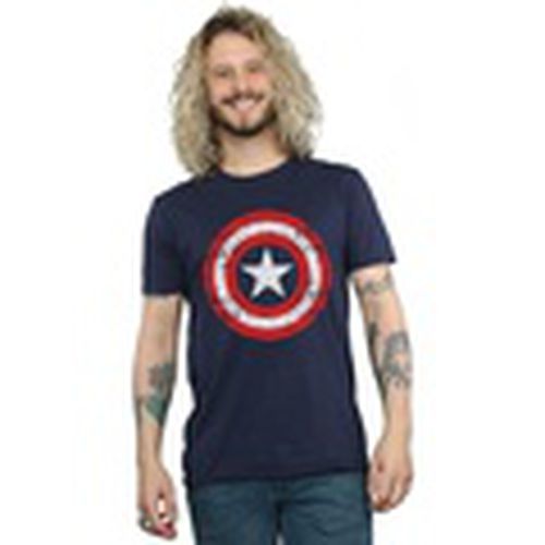 Camiseta manga larga Avengers Captain America Scratched Shield para hombre - Marvel - Modalova