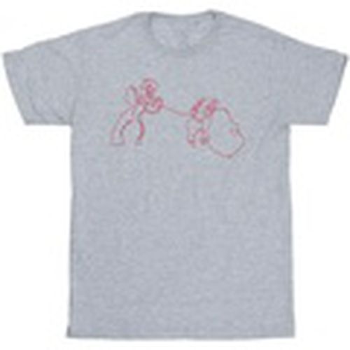Camiseta manga larga Lady And The Tramp Spaghetti Outline para hombre - Disney - Modalova