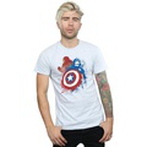 Camiseta manga larga Captain America Civil War Painted Vs Iron Man para hombre - Marvel - Modalova