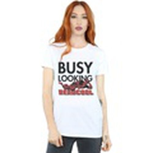 Camiseta manga larga Busy Looking Deadcool para mujer - Marvel - Modalova