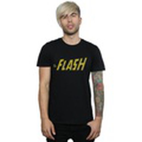 Camiseta manga larga Flash Crackle Logo para hombre - Dc Comics - Modalova