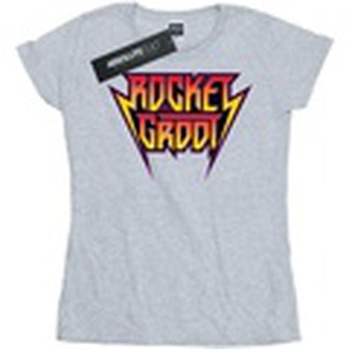 Camiseta manga larga Guardians Of The Galaxy Vol. 2 Rocket And Groot Metal Logo para mujer - Marvel - Modalova