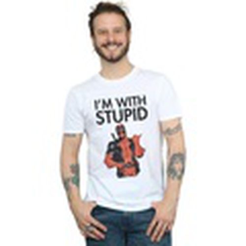 Camiseta manga larga Deadpool I'm With Stupid para hombre - Marvel - Modalova
