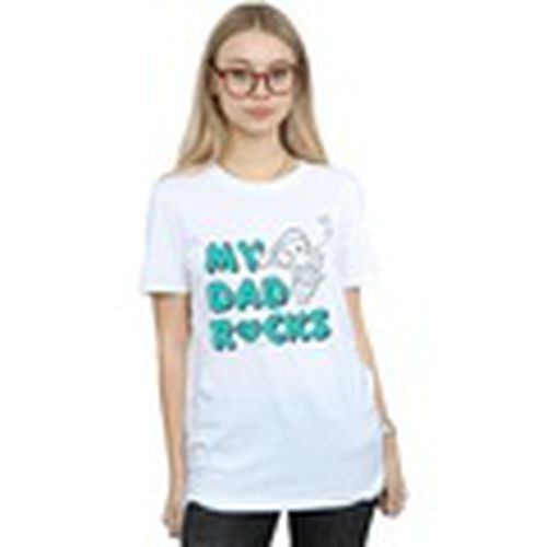 Camiseta manga larga My Dad Rocks para mujer - The Flintstones - Modalova