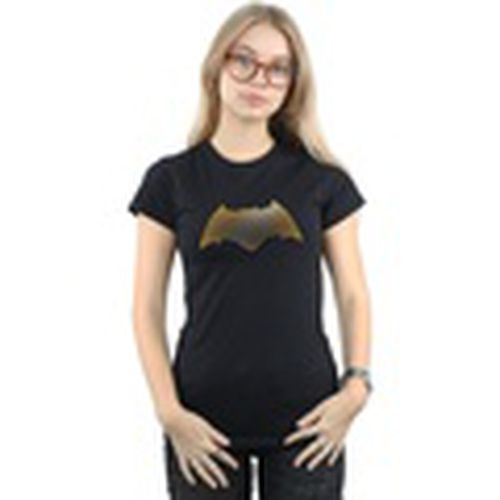 Camiseta manga larga Justice League Movie Batman Logo Textured para mujer - Dc Comics - Modalova