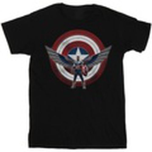 Camiseta manga larga Falcon And The Winter Soldier Captain America Shield Pose para mujer - Marvel - Modalova