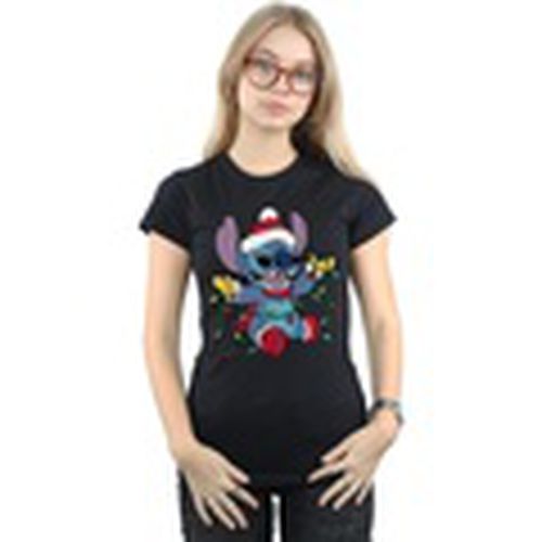 Camiseta manga larga Lilo And Stitch Christmas Lights para mujer - Disney - Modalova