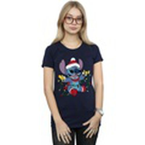 Camiseta manga larga Lilo And Stitch Christmas Lights para mujer - Disney - Modalova