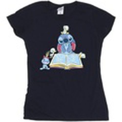 Camiseta manga larga Lilo Stitch Reading A Book para mujer - Disney - Modalova