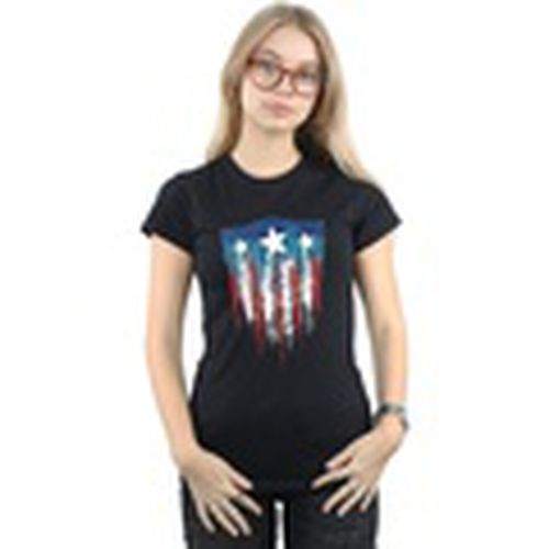 Camiseta manga larga Captain America Flag Shield para mujer - Marvel - Modalova