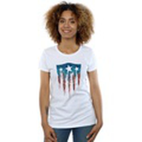Camiseta manga larga Captain America Flag Shield para mujer - Marvel - Modalova