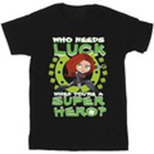 Camiseta manga larga St Patrick's Day Black Widow Luck para hombre - Marvel - Modalova