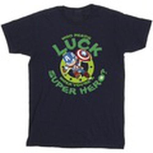 Camiseta manga larga St Patrick's Day Captain America Luck para hombre - Marvel - Modalova